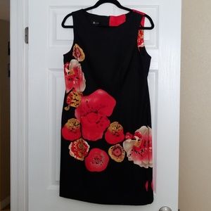 AB Studio Black dress with Red Flower print